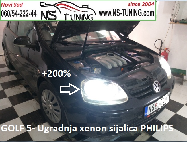 vw golf 5 xenon sijalica h7 ugradnja trafo balast canbus novi sad beograd ns tuning